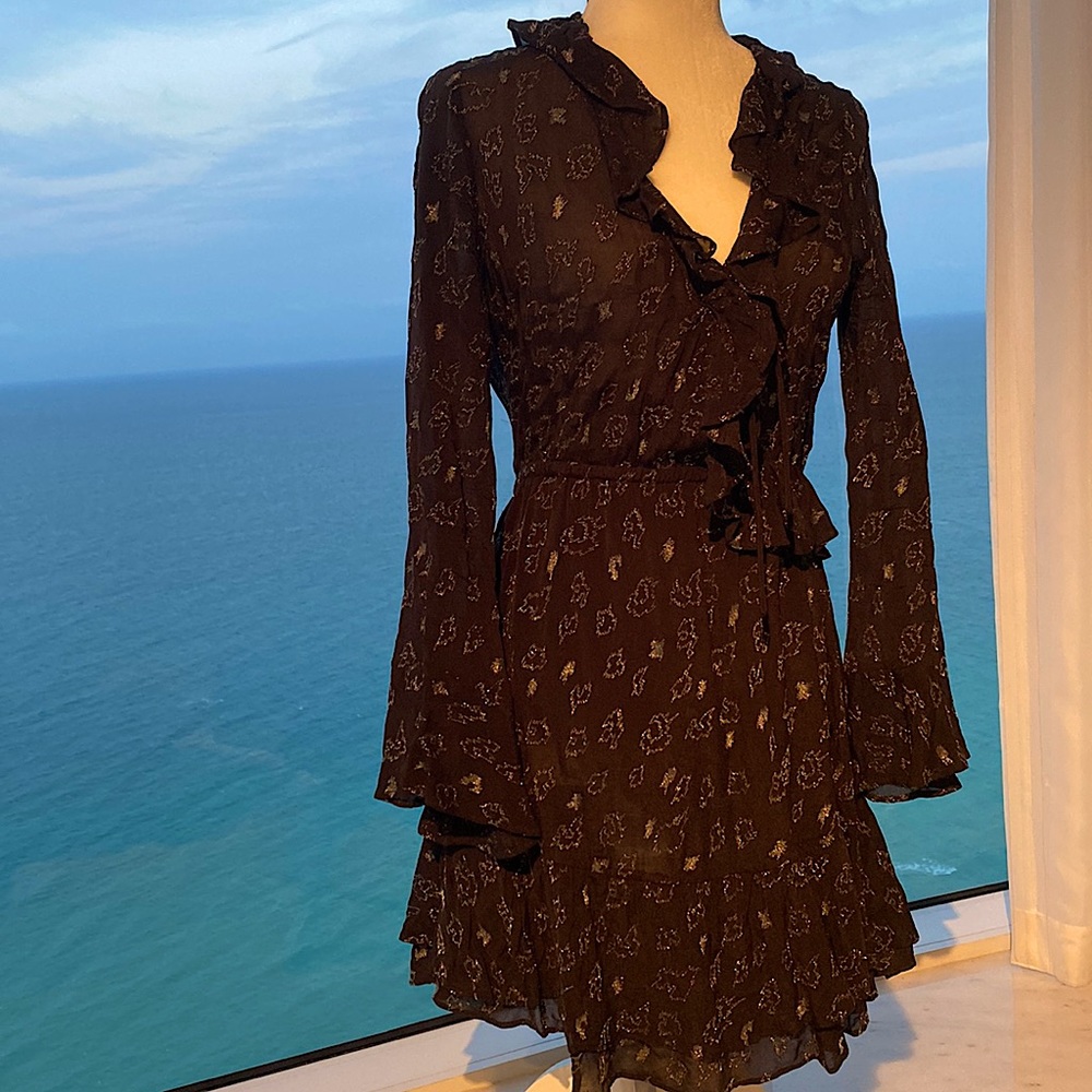 Iro black knee length dress